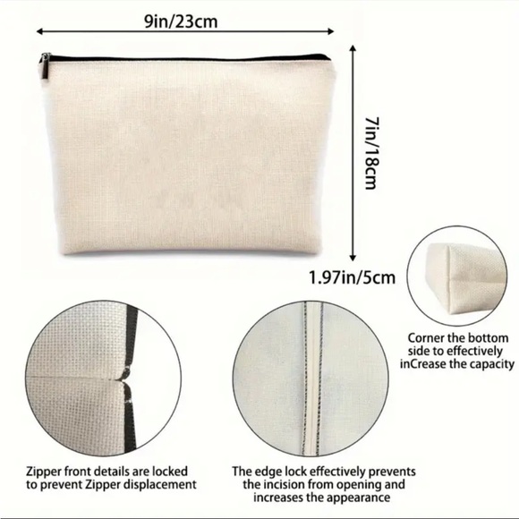 🎄3 for $23🎄 Pink Gingerbread Cookies Christmas Makeup Bag - Picture 3 of 3